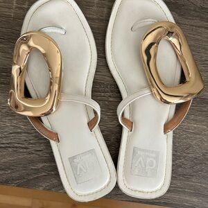 Dolce Vita White and Gold Sandals size 5